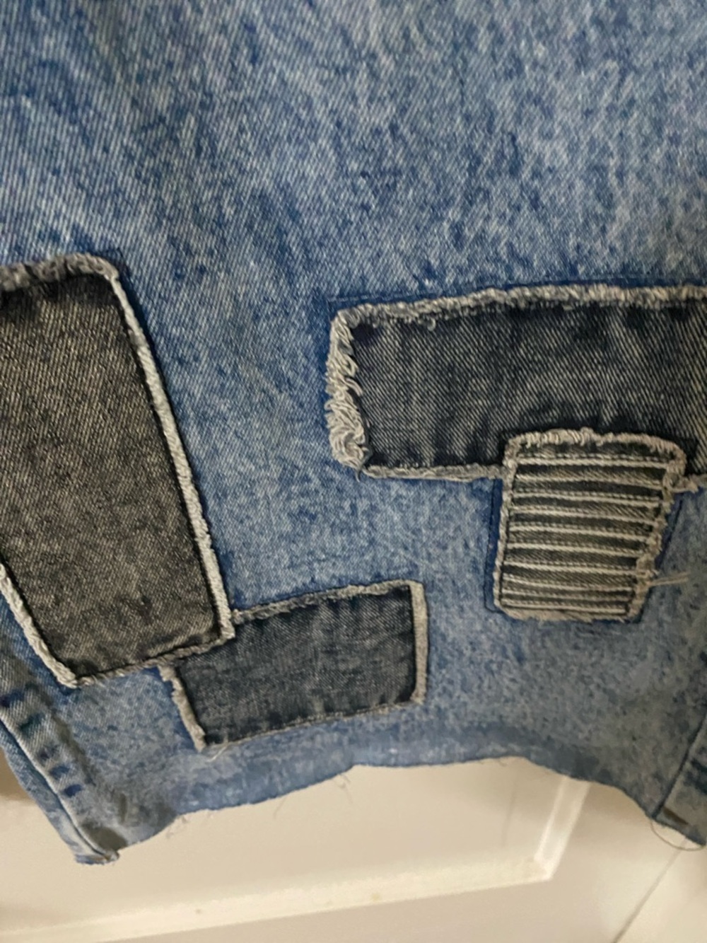 Oli & Hali Multi-Patchwork Wide Leg Denim Jeans - NIB Waist 32” Inseam 31”. - Picture 12 of 13